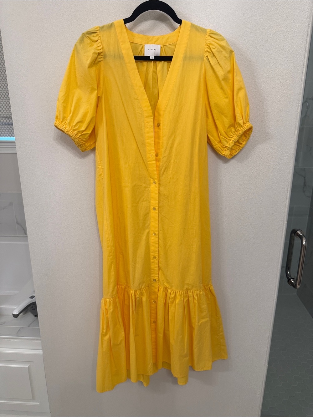 We Are Sundays Yellow Button-Front Midi Dress